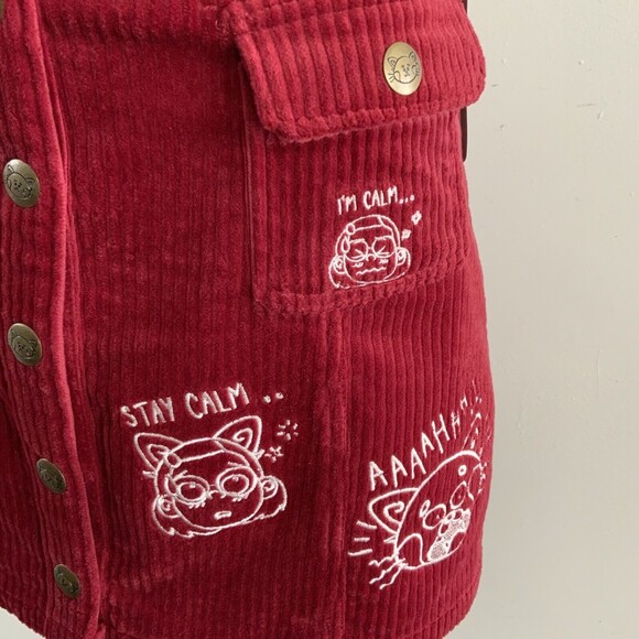 Disney Pixar Turning Red Corduroy Mini Skirt S - Picture 7 of 11